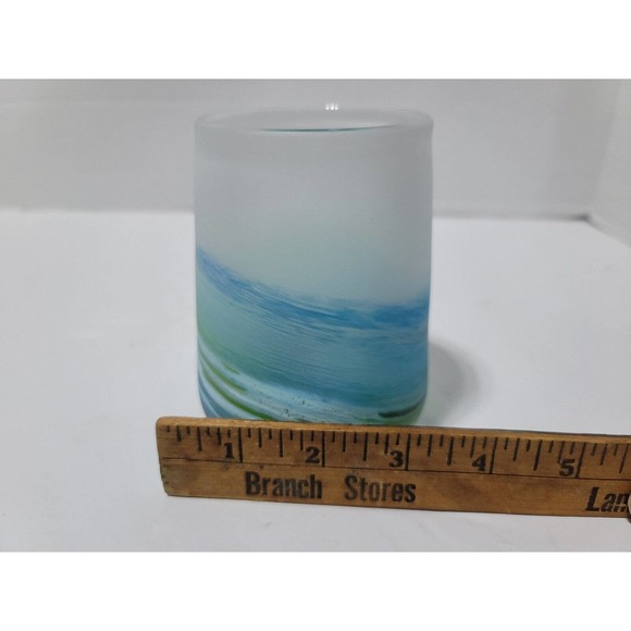 Teign Valley Glass Studios Sea Spray Wine Glass Set New Hard to Find Hand made - Picture 11 of 14